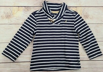 Top para niños Nautica talla 3T azul marino blanco a rayas botón de palanca náutico  Foto 1 de 4