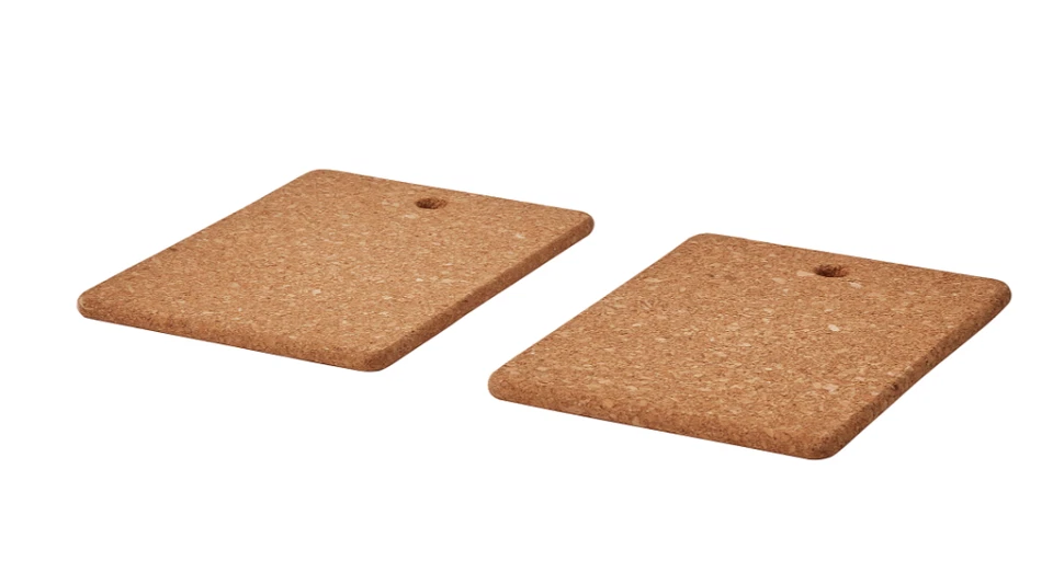 Pack of 2 IKEA HEAT Pot Stand, Cork, 23x17 cm, 9 1/16"x6 11/16" Kitchen Items - Image 1 of 4