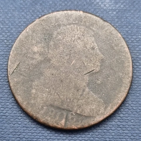 1806 Draped Bust Large Cent 1c Circulated damaged #50128 Cover