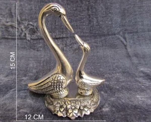 Par de piezas de exhibición de pato beso de metal para decoración del hogar Feng Shui artículo de regalo 12 X 15 Cm - Imagen 1 de 8