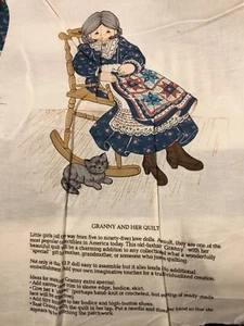 Stoff Panel Oma und ihr Quilt 1 Yd Schneiden und Nähen Puppe - Bild 1 von 3