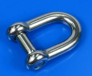 (AMPMECH) HOT SALES STAINLESS STEEL D SHAPE SHACKLE HARDWARE RIGGING SS316 M8 - Picture 1 of 9