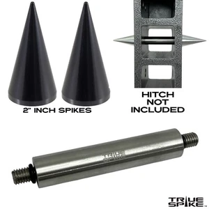 TRUE SPIKE Trailer Tow Stow Hitch Receiver 3" Stainless Steel 5/8" Pin Black - Picture 1 of 5