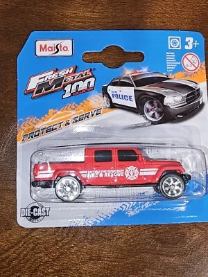 Camión de rescate de bomberos rojo Adventure Force Maisto Jeep Gladiator fundido a presión 1:64 Foto 1 de 4