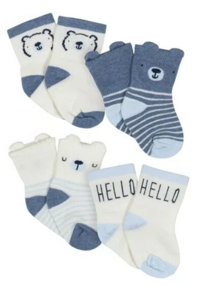 Gerber Boy's 4-Pack Organic Cotton Wiggle-Proof Socks, Pack of 4, Newborn - Image 1 of 1