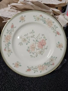 Minton Jasmine Appetizer Plates 8" Ivory Bone China Pink Floral 1977 - Picture 1 of 4