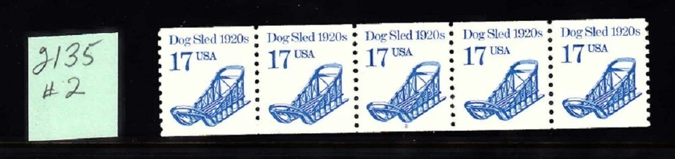 USA PNC SC# 2135 DOG SLED 17c. WATER ACTIVATED MNH - PL# 2 - Image 1 of 1