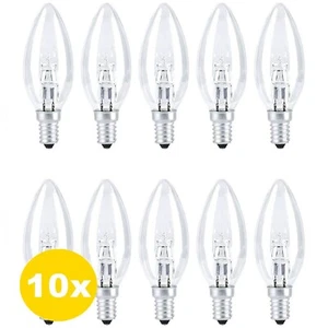 Halogen Candle Bulb 28w (40w) Watt E14 SES Eco Lamp Small Screw Fitting 10 Pack - Picture 1 of 9
