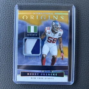 BOBBY OKEREKE 2025 Origins International Jersey Patch #10/10 Bookend NY Giants - Picture 1 of 4