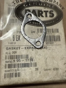 NEW GENUINE OEM TORO PART # 95-1778 EXHAUST GASKET FOR TORO WALK BEHIND MOWERS - Picture 1 of 3