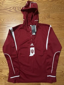 ¡NUEVO CON ETIQUETAS! Mujer Adidas Indiana Hoosiers Manga Larga Malla Con Capucha Camisa de Tiro S - Imagen 1 de 9