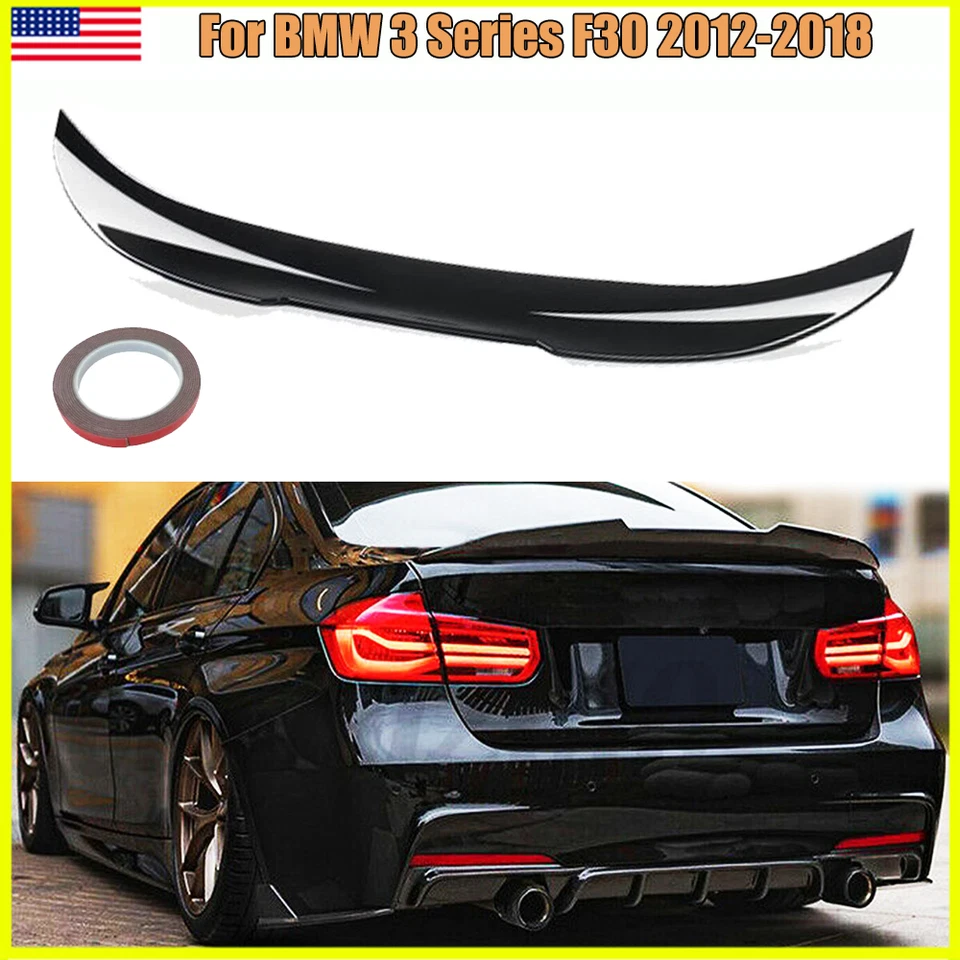 Rear Spoiler For 2012-2018 BMW F30 3 Series Sedan 4 Door PSM Style Glossy Black Foto 1 de 4