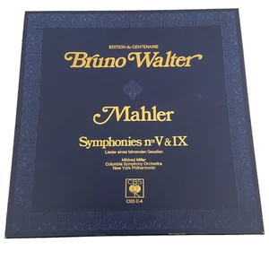 Bruno Walter Mahler Symphonies V & IX Edition du Centenaire 4LP Box Set CBS E-4 - Picture 1 of 13