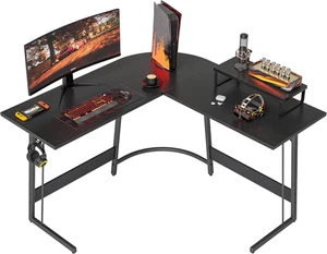 Gaming Tisch Eckschreibtisch 120 x 120 cm Schreibtisch L Form für Gaming Schwarz - Bild 1 von 8