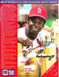 Lou Brock Signed 8x10 Pic SL Cardinals from Brockworld Productions St Louis, MO - Picture 1 of 2