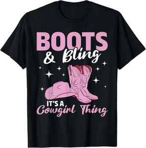 Rodeo Western Country Southern Cowgirl hat - Boots & Bling T-Shirt Hoodie - Picture 1 of 14