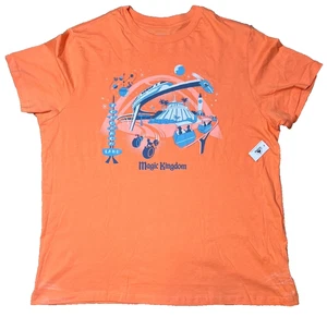 Men Sz 2XL ~ Disney Parks Tomorrowland Magic Kingdom Space Mountain Tron Orange - Picture 1 of 15