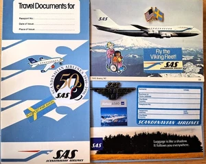 SAS Airlines Sammlerstücke 747 Postkarte Jr Wing USA-SCHWEDEN Pin passt 8x10 Rahmen - Bild 1 von 1
