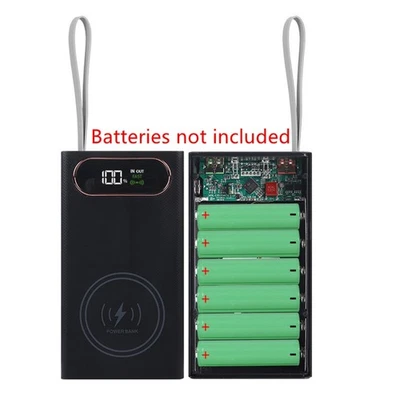 1Pc 12-Slot 18650 Battery Wireless Charge Power Bank Shell Case DIY Fast Charge - Image 1 of 4