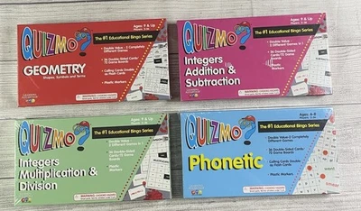 4 Quizmo Games Math Geometry, Integers 9+ Phonetics 6-8 Learning Advantages NEW - Image 1 of 4