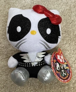 Sanrio Hello Kitty KISS The Catman Peter Criss TY Beanie Baby Plüsch neu mit Etikett - Bild 1 von 1