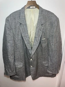 Vintage diBenedetto New York Milan Tweed Wolle Sport Mantel Blazer Herren 50 L Grau - Bild 1 von 9