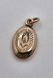 GOLD FILLED VINTAGE NECKLACE PENDANT B-STAMPED MAKER MARK SMALL Z4 - Foto 1 di 5