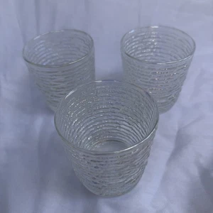 3 Bicchieri da Bevanda Vintage Anchor Hocking Anni 70 Bumpy Texture Opalescente Rock 3,25" - Foto 1 di 5
