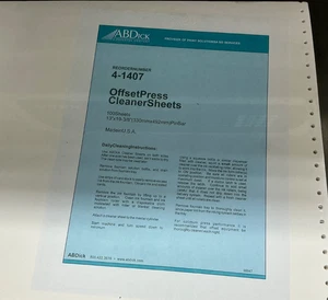 AUFRÄUMBLÄTTER FÜR ABDICK 9800 13" x 19-3/8" PB 100 BLATT IN EINER PACKUNG - Bild 1 von 3