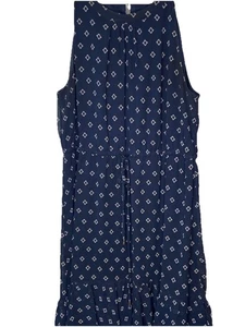 JACQUI-E Navy With White  Dress Size 16 Sleeveless High Low Hem Ruffled Hem - Bild 1 von 7