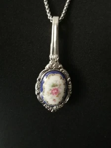 Kettenanhänger Rose Blume Aus Besteck Edelstahl Besteckschmuck Unikat - Bild 1 von 7