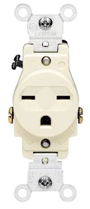 Leviton 05029-0IS Ivory 15A 2-Pole 3-Wire Nylon In-Wall Mount Single Outlet - Picture 1 of 1