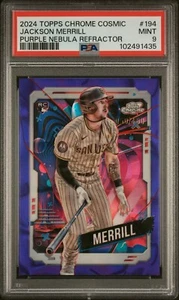 JACKSON MERRILL 2024 TOPPS COSMIC CHROME ROOKIE PURPLE NEBULA /150 PSA 9 - Picture 1 of 2