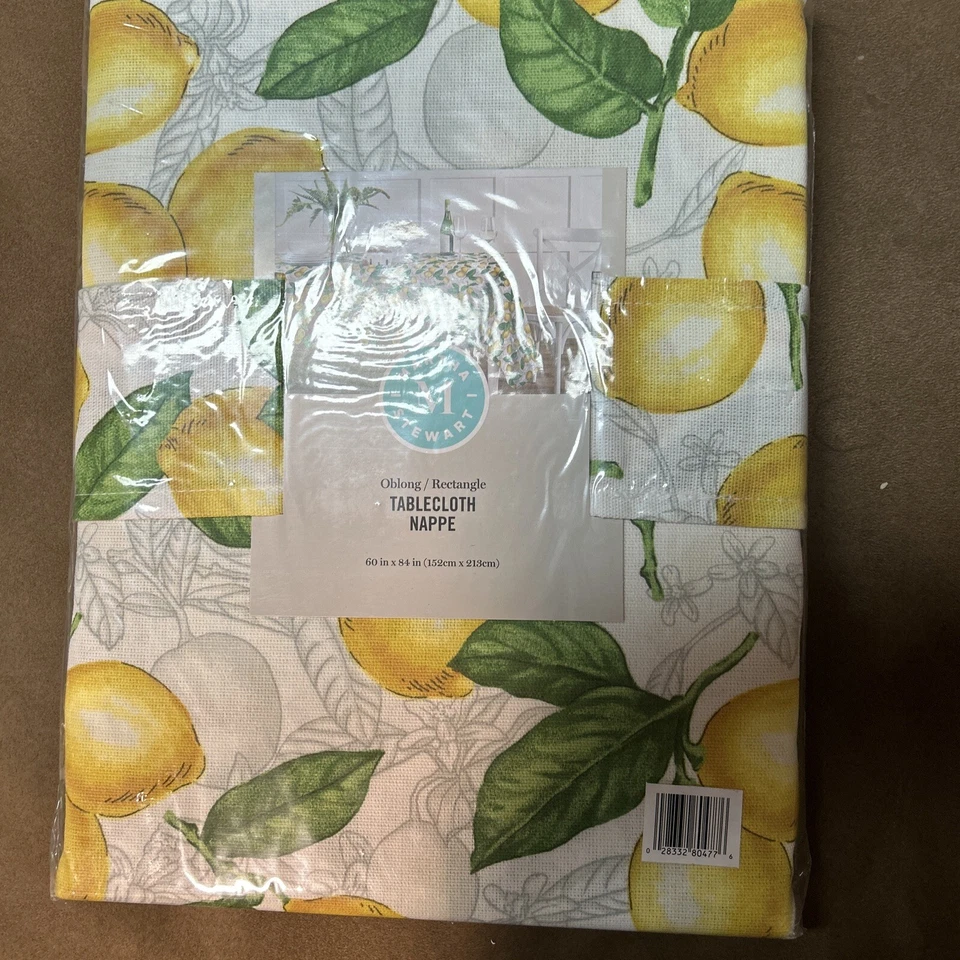 Lots of Lemons Tablecloth Single Pack White/Yellow 60"x84" - Image 1 of 1
