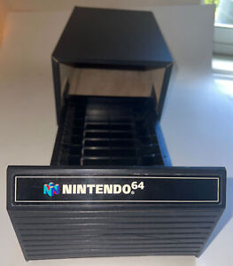 ✅ Official Nintendo 64 12 Game Storage Drawer Case Wooden N64 Holder Vintage OEM