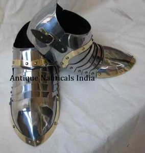 Medieval Steel Sabatons LARP Armor Armor Shoes halloween larp Black Finish - Picture 1 of 4