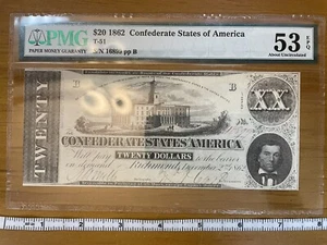 1864 $20 Confederate States of America PMG 53 T-51 - uncirculated - Picture 1 of 2