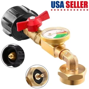 Propane Refill Adapter ON-Off Valve and Gauge Fill 1lb. Bottle From 5-40lb. Tank - Picture 1 of 12