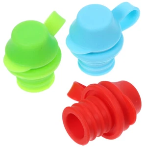 3 Pcs Silicone Water Bottle Caps Bottles Top Spout Adapter Baby Child - Picture 1 of 12