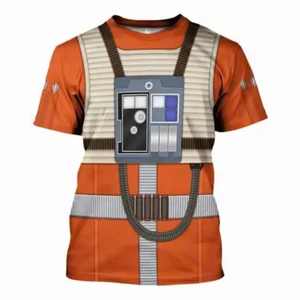 Star Wars Luke Skywalker X-Wing Pilot Fighter Cosplay Costume Tshirt 3D Printed - Picture 1 of 2