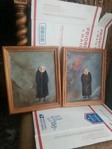 Two Nice mixed-media painting signed - Picture 1 of 9