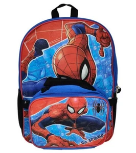 Large Backpack - Marvel - Spider-Man 16" Backpack w/Lunch Bag NEW - Picture 1 of 5