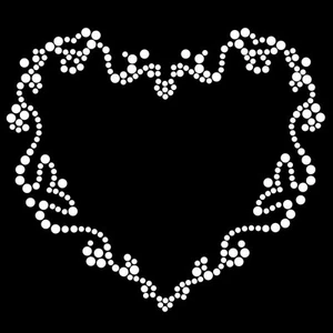 Hotfix diamante frame love heart transfer hot iron on -ideal Valentine Present!! - Picture 1 of 1