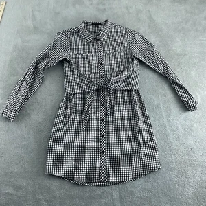 Sanctuary Womens Black & White Gingham Shirt Dress M NWT 1490 - Picture 1 of 9