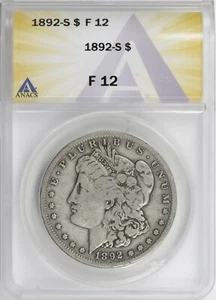 1892-S Morgan Silver Dollar $1 ANACS F12 [BN894] - Picture 1 of 4