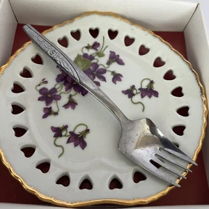 Westminster Australia Heart Shaped Fine China Jam Dish & Spoon Marie #1679 Boxed - Picture 1 of 6
