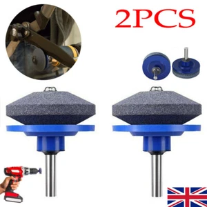 2Pcs Lawn Mower Sharpening Lawnmower Blade Sharpener Rotary Drills Garden Tool - Picture 1 of 12