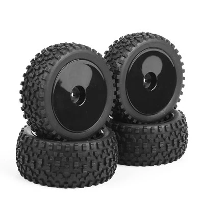 4X Rubber Front&Rear 1:10 Buggy Tires Wheel Rim For HSP RC Off-Road Model Car - Image 1 of 4