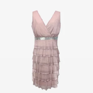 Vestido de noche de diseño FRANK LYMAN 228211 rosa brillo pedrería PVP: 289 € talla: 40/42 - Imagen 1 de 4