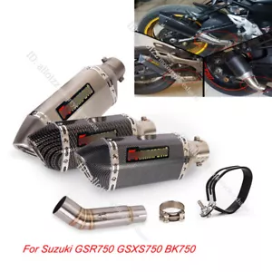 For Suzuki GSR750 GSXS750 BK750 Exhaust System Mufflers Mid Link Pipe Slip On - Picture 1 of 12